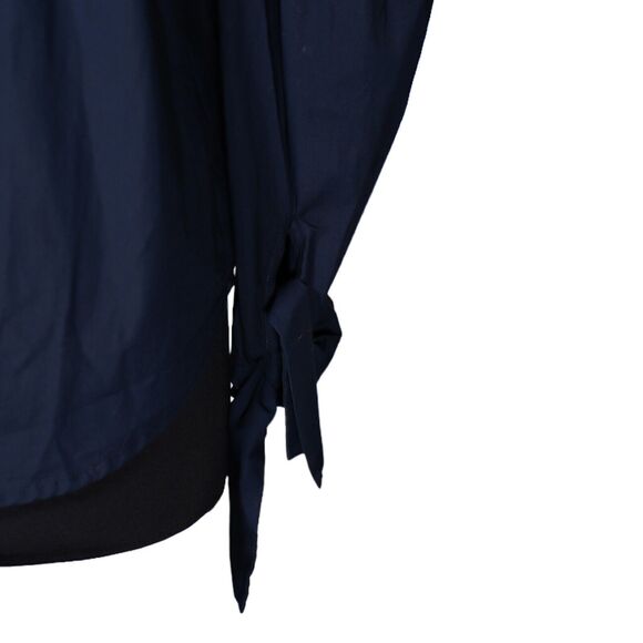 Free People Women's Shirt Blue Button Puff Sleeve Boho Peasant Blouse Top Size M - Picture 9 of 10